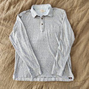 Faherty LS Polo - Blue/White stripe - Size M